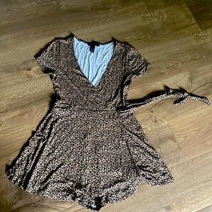 Cheetah romper skirt